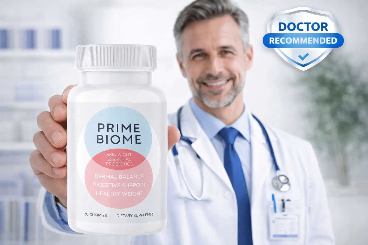 Prime-Biome natural supplement for skin health and gut support